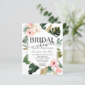 Papier Palm Tropical Floral Bridal Showboat Invitation (Debout devant)