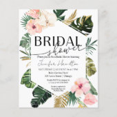Papier Palm Tropical Floral Bridal Showboat Invitation (Devant)