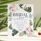 Papier Palm Tropical Floral Bridal Showboat Invitation