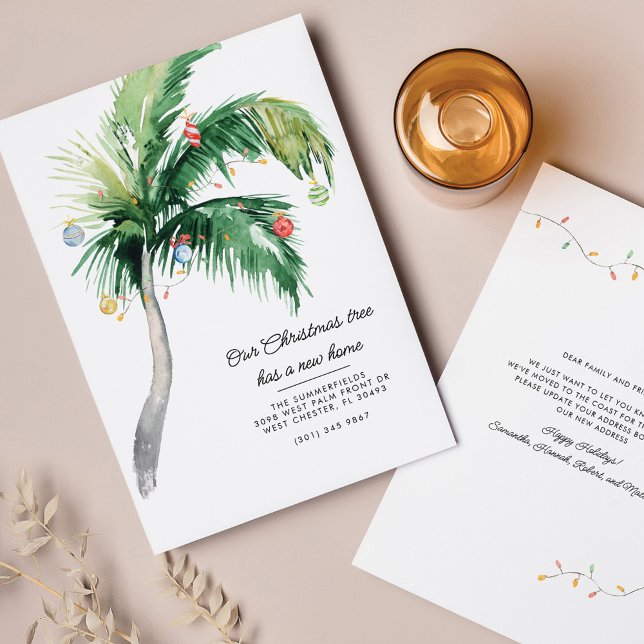 Papier Palmier de Noël Faire-part mobile (Christmas Holidays Moving Announcement)