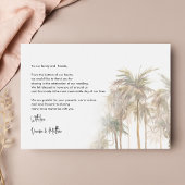 Papier Palmiers Budget Merci Mariage Lettré à la main