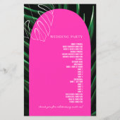 Papier Palmiers Tropicaux Néo Arches Monogramme Mariage (Dos)