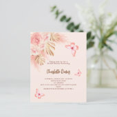 Papier Pampa papillon budget Douche nuptiale invitation (Debout devant)