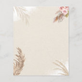Papier Pampas Cadre rond Grass Révélation Fête Invitation (Dos)