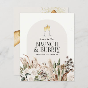 Papier Pampas de douche nuptiale champagne brunch bubbly
