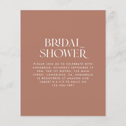 Papier Pampas douche nuptiale eucalyptus terracotta moder (Dos)