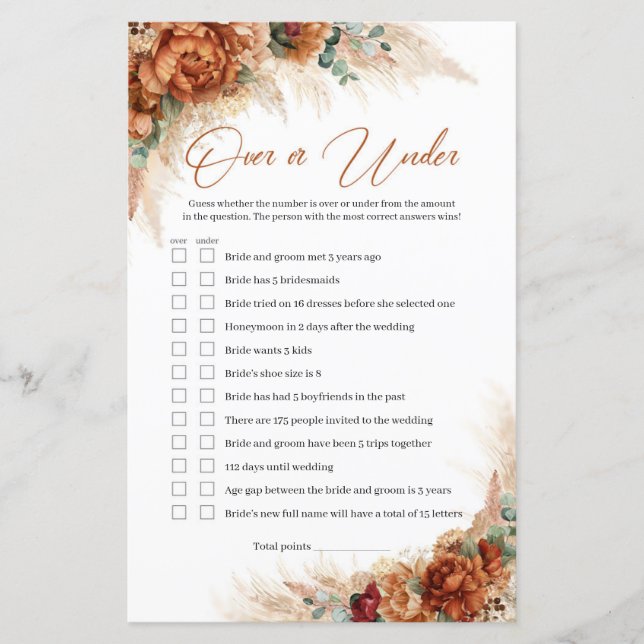 Papier Pampas florale en cuivre en terre cuite Plus ou mo (Devant)