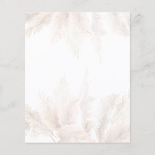 Papier Pampas Grass Boho 80e Anniversaire Fête Invitation (Dos)