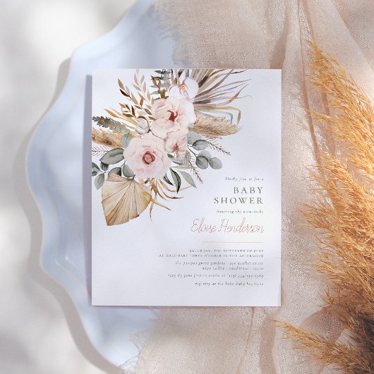 Papier Pampas Grass Boho Désert Budget Baby shower fille