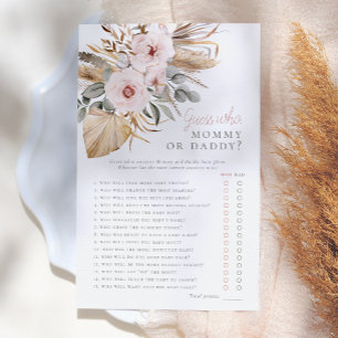 Papier Pampas Grass Boho Devine Qui Baby shower Jeu