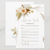 Papier Pampas Grass Bride Conseils et de souhaits Fête de (Devant / Derrière)