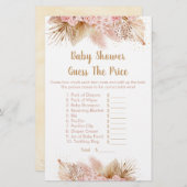 Papier Pampas Grass Rose Floral Devinez Le Jeu De Prix (Devant / Derrière)