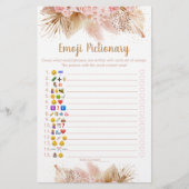 Papier Pampas Grass rose Floral Emoji jeu Pictionary (Devant)