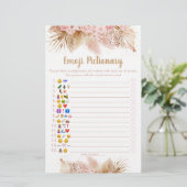 Papier Pampas Grass rose Floral Emoji jeu Pictionary (Debout devant)