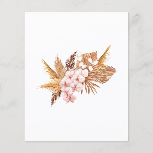 Papier Pampas Grass Terracotta Baby shower Invitation (Dos)