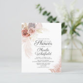 Papier Pampas Grass Terracotta Bridal Show Invitation (Debout devant)