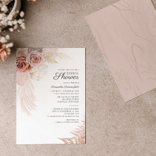 Papier Pampas Grass Terracotta Bridal Show Invitation