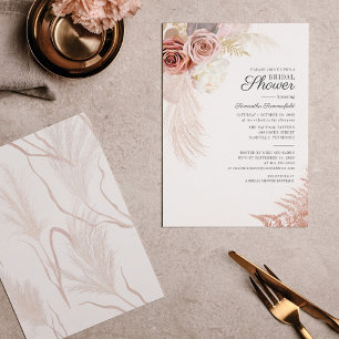 Papier Pampas Grass Terracotta Bridal Show Invitation