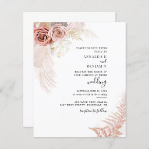 Papier Pampas Grass Terracotta Chic Faire-part de mariage