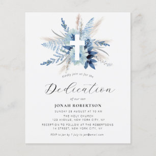 Papier pampas herbe bleu croix florale dévouement