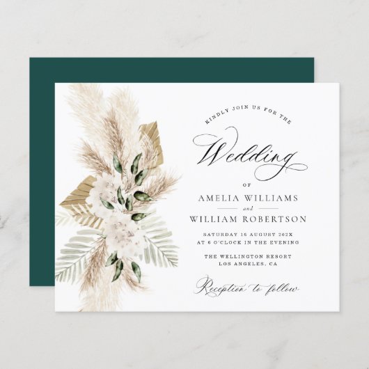 Papier pampas herbe fleur sauvage verdure mariage (Devant / Derrière)