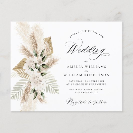 Papier pampas herbe fleur sauvage verdure mariage (Devant)