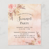 Papier Pampas herbe fleurie fête estivale invitation budg (Devant)