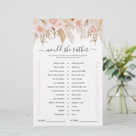 Papier Pampas rose Fête des mariées en herbe Jeu (Debout devant)