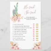 Papier Pampas rose Floral Gris Il a dit Elle a dit Jeux (Devant)