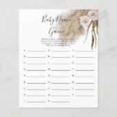 Papier Pampas rose Grass Nom de bébé Douche Jeu (Devant)