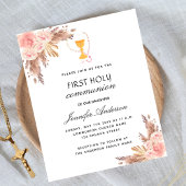 Papier Pampas rose première communion invitation budgétai