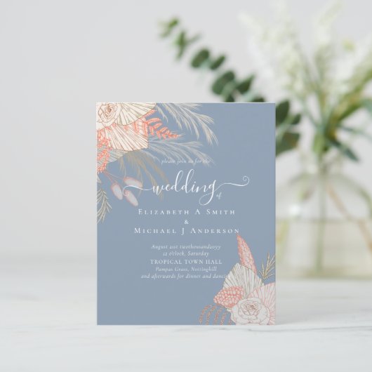 Papier Pampas Tropical Grass Terracotta Mariage (Debout devant)