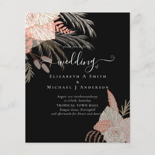 Papier Pampas Tropical Grass Terracotta Mariage (Devant)