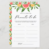 Papier Pamplemousse aquarelle Comment vieux Baby shower j (Devant / Derrière)