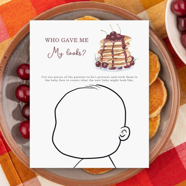 Papier Pancakes baby shower Qui m'a donné mes regards ? (Créateur téléchargé)