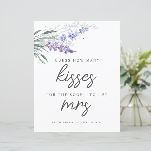 Papier Pancarte de Fête de Fiançailles 'Lavande Devinez C (Debout devant)