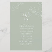 Papier Pancarte de table de disposition des sièges de mar (Devant)