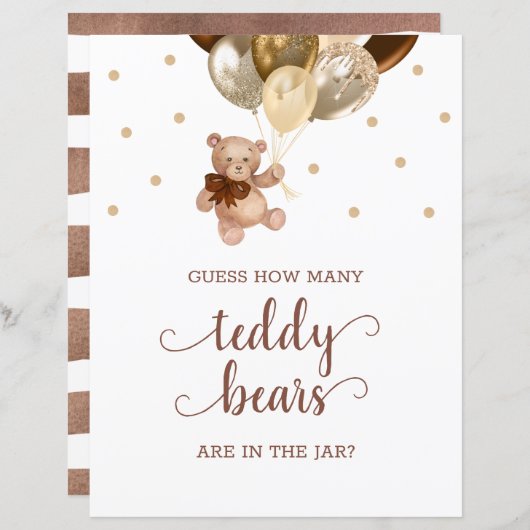 Papier Pancarte Devinez combien de bonbons pour une Baby  (Devant / Derrière)