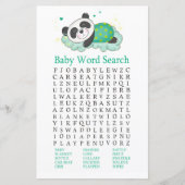 Papier Panda couché Baby shower Word Search Jeu (Devant)
