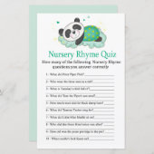 Papier Panda dormant Nursery Rhyme Quiz jeu de baby showe (Devant / Derrière)