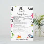 Papier Panda rose Baby shower jeu (Debout devant)
