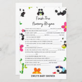 Papier Panda rose Baby shower jeu (Devant / Derrière)