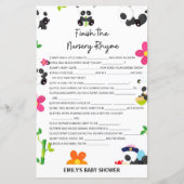 Papier Panda rose Baby shower jeu (Devant)