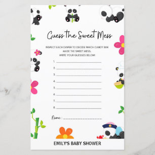 Papier Panda rose Baby shower jeu