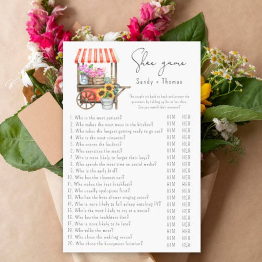 Papier Panier à fleurs - Chaussure jeu de douche nuptiale