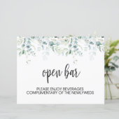 Papier Panneau à barre ouverte - Mariage Eucalyptus (Debout devant)