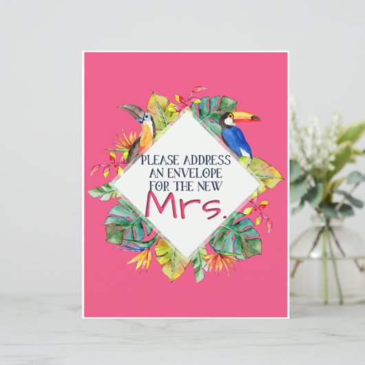 Papier Panneau Adresse tropicale et Enveloppe (Debout devant)