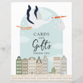 Papier Panneau Baby shower de décoration de Stork Boho Ca (Devant)