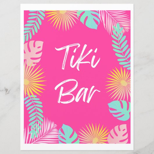 Papier Panneau barre Tiki | Signes de partie de pool (Devant)