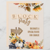 Papier Panneau d'activité Petit bloc de ferme Citrouille (Devant / Derrière)